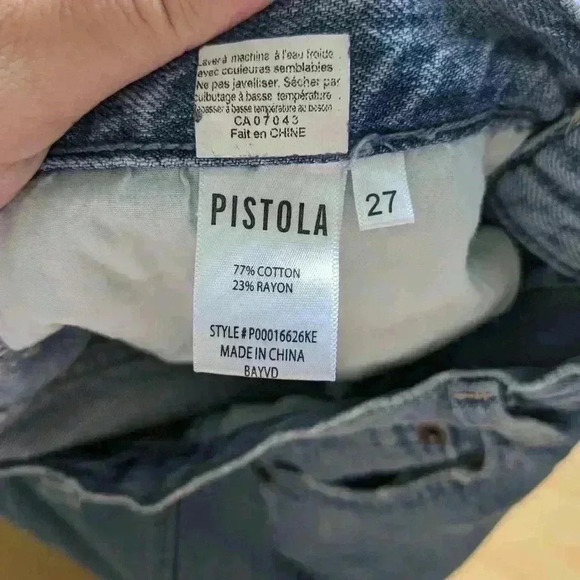 PISTOLA Jeans size 27 women Distressed Blue Color Crop - Picture 8 of 11